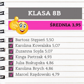 8b  średnia ocen 3,95